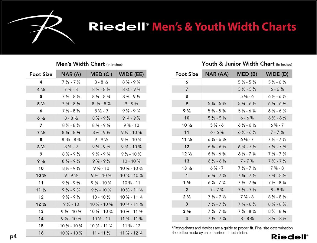 Riedell Size Chart 4